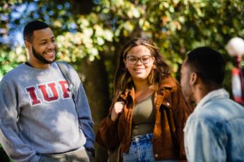 Students in the Oak Grove.